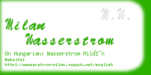 milan wasserstrom business card